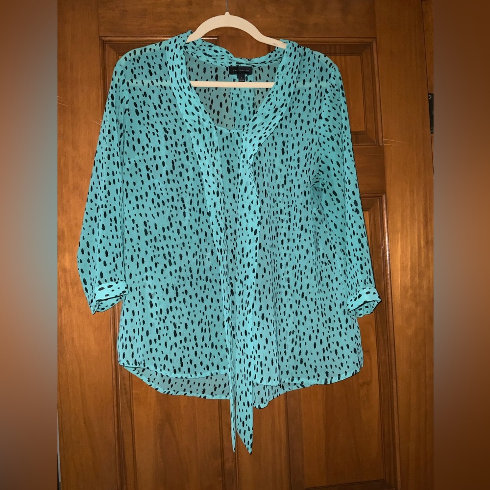 The Limited Animal Print Blouse Sz LG in Blue